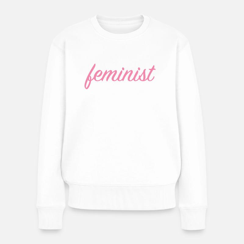 Feminist - Frauen Premium Bio Pullover - Weiß