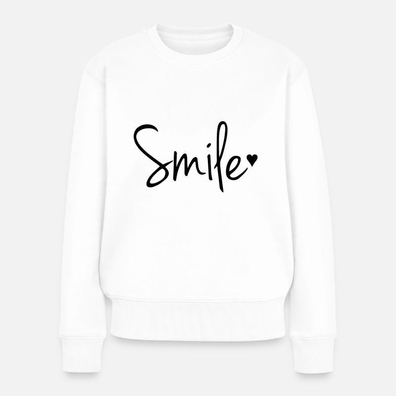 Smile - Frauen Premium Bio Pullover - Weiß