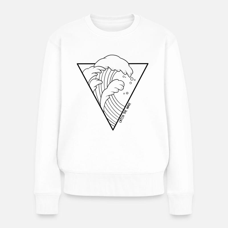 Vagues dans le triangle - Pull Premium bio Femme - blanc