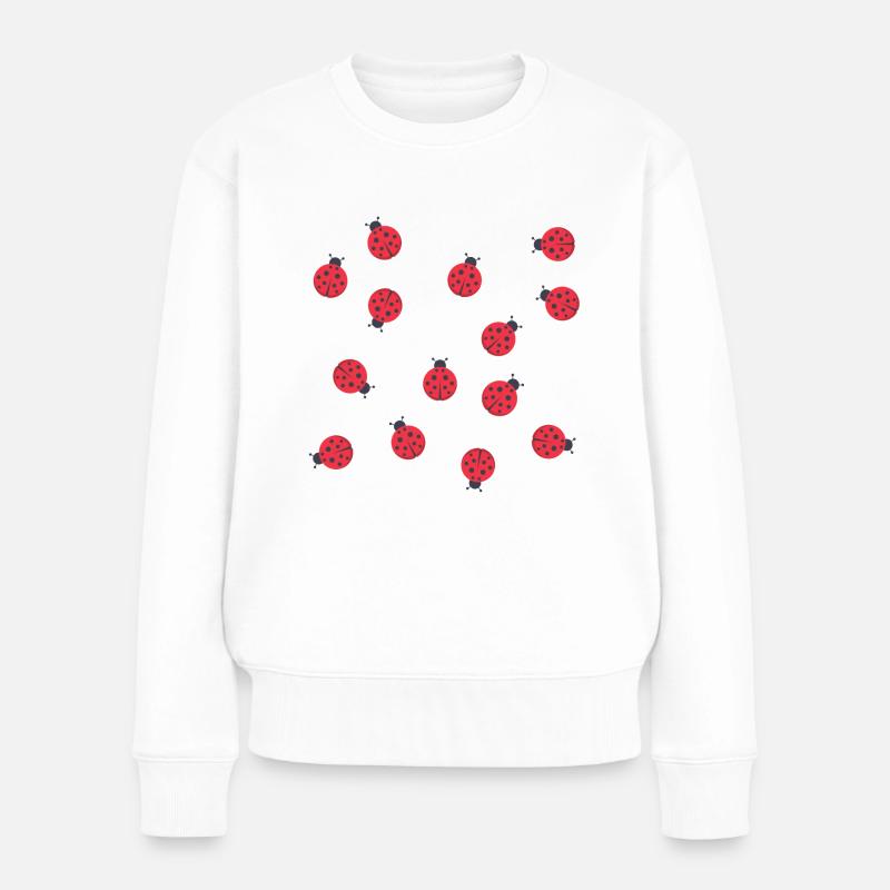 Marienkäfer - Frauen Premium Bio Pullover - Weiß