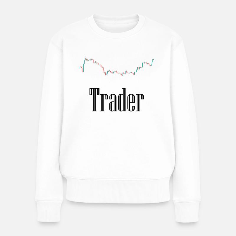 Börsen Trader - Frauen Premium Bio Pullover - Weiß