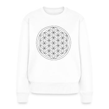 Fleur de vie - Pull Premium bio Femme - blanc - Devant - Julia (174cm)
