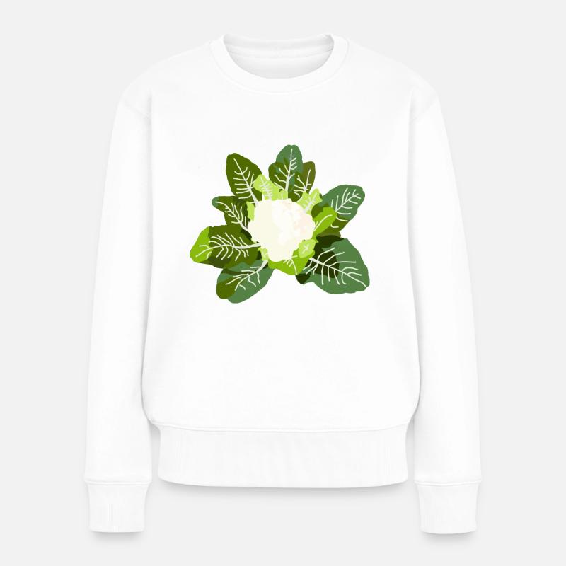Kohlblume Gemüse Garten Gemüse Gemüse - Frauen Premium Bio Pullover - Weiß