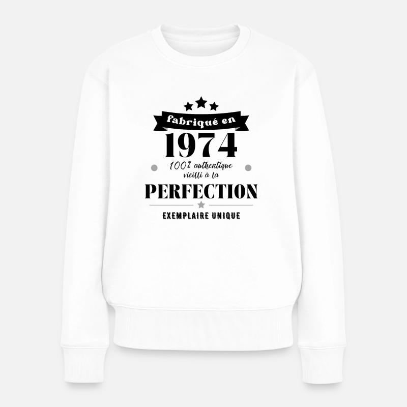 fabriqué en 1974 - Pull Premium bio Femme - blanc