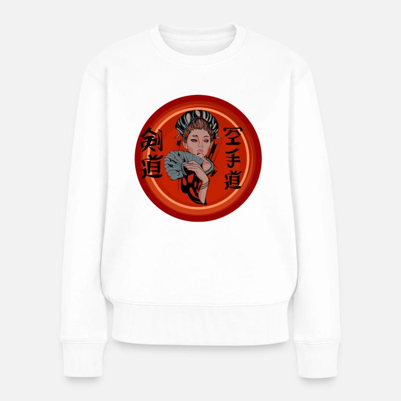 Red Geisha - Frauen Premium Bio Pullover - Weiß