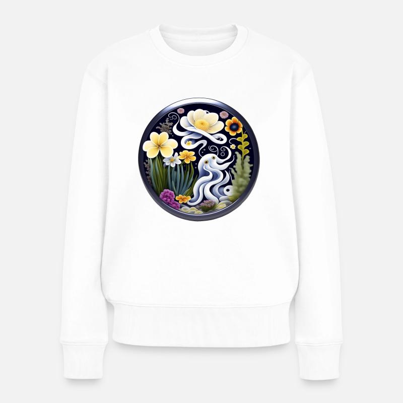 Tintenfisch - Frauen Premium Bio Pullover - Weiß