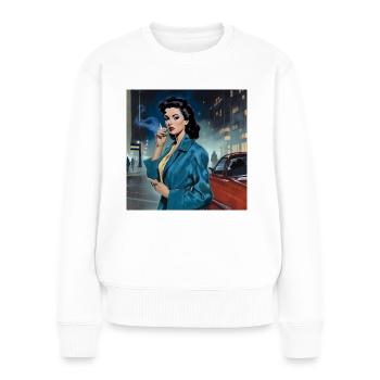 Vintage Girl - Women's Premium Organic Jumper - white - Front - Julia (174cm)