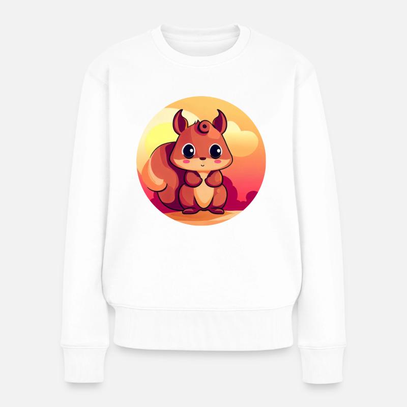 Licorne mignonne au coucher du soleil - Pull Premium bio Femme - blanc
