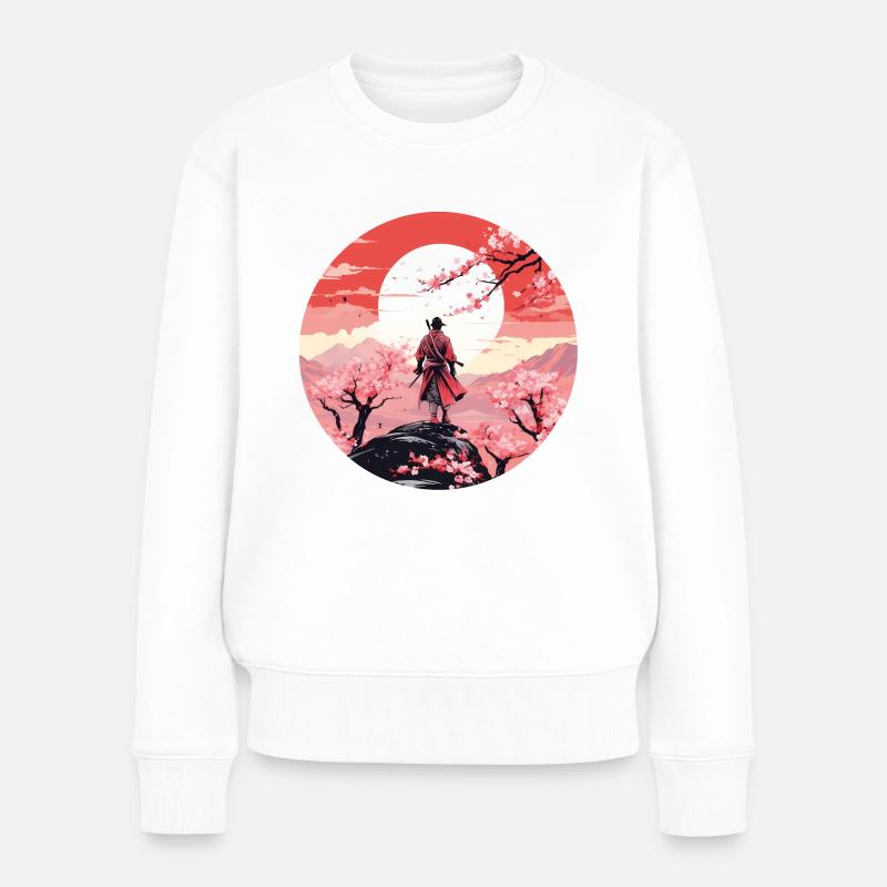 Samurai II - Frauen Premium Bio Pullover - Weiß