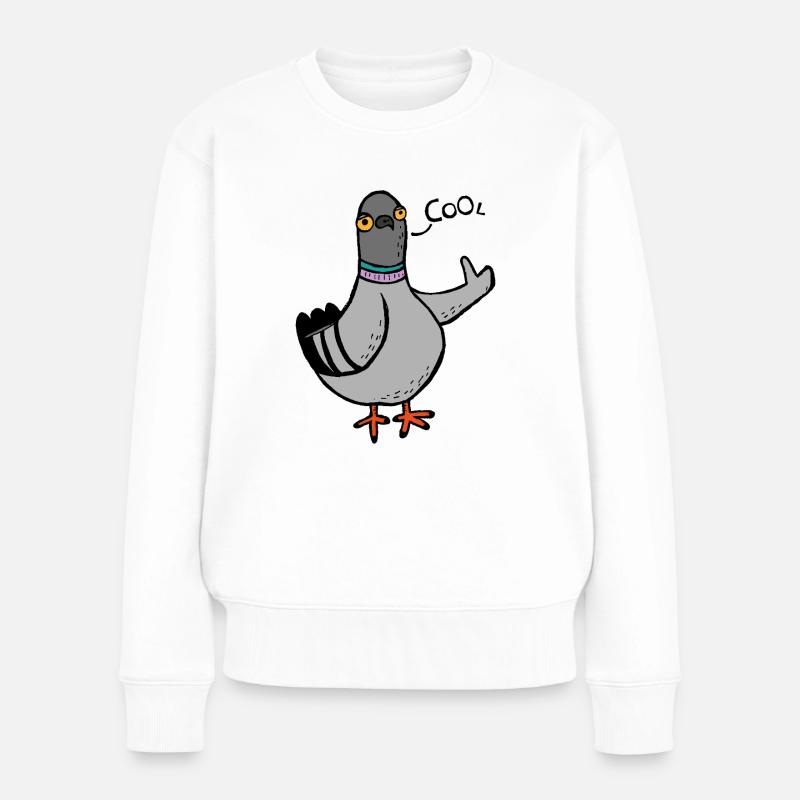 Gurren / Coole Taube - Frauen Premium Bio Pullover - Weiß