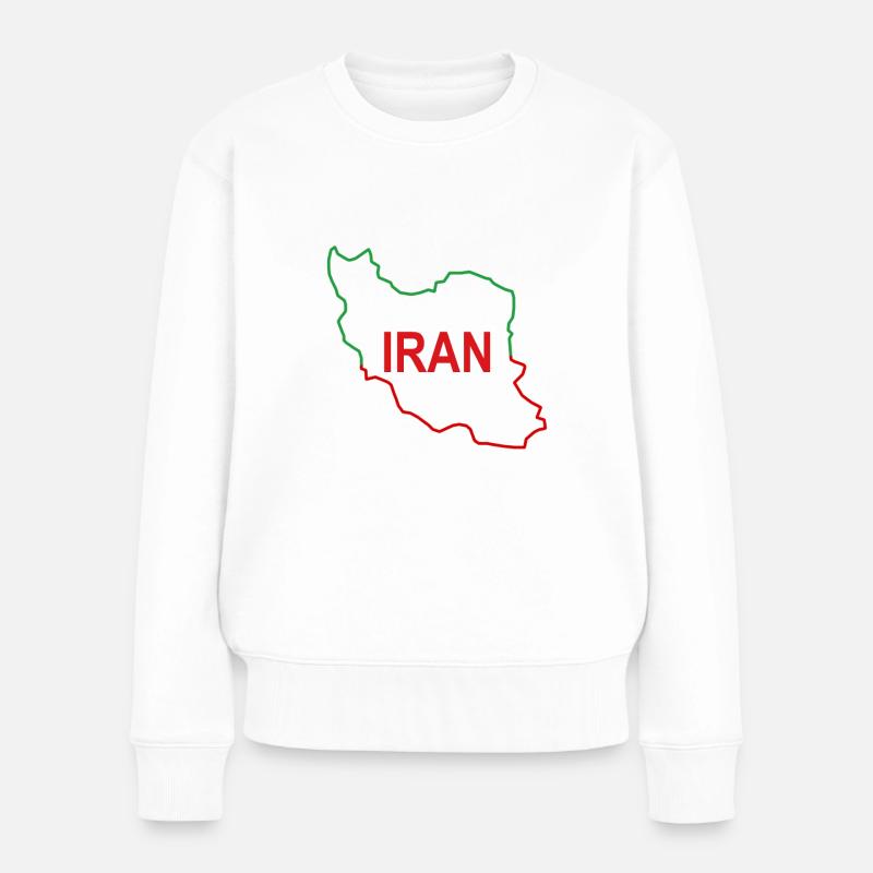 Landkarte des Iran - Frauen Premium Bio Pullover - Weiß
