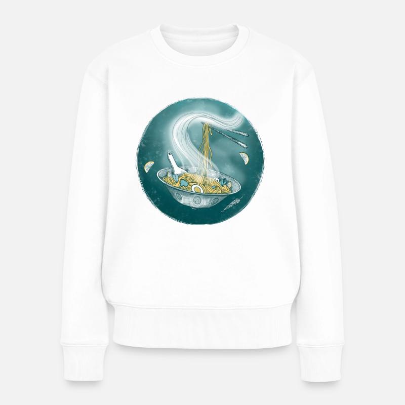 Handpan als Wok - Frauen Premium Bio Pullover - Weiß