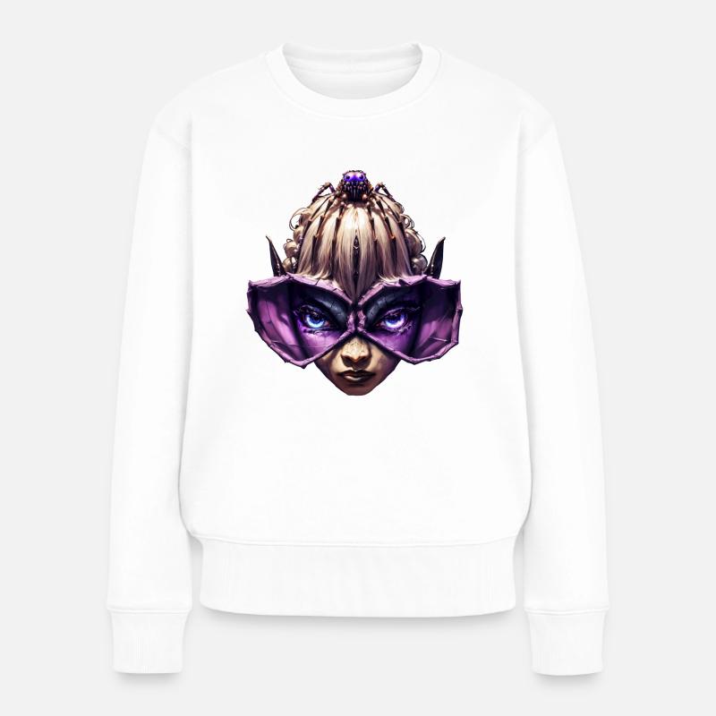 Geekhead-Dark Elf - Frauen Premium Bio Pullover - Weiß