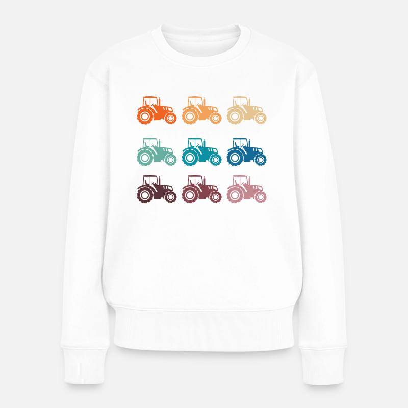 Tracteur rétro - Pull Premium bio Femme - blanc