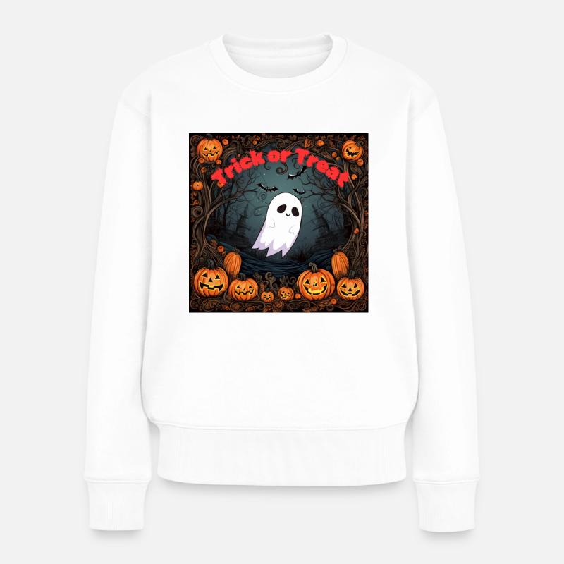 Trick or Treat - Frauen Premium Bio Pullover - Weiß
