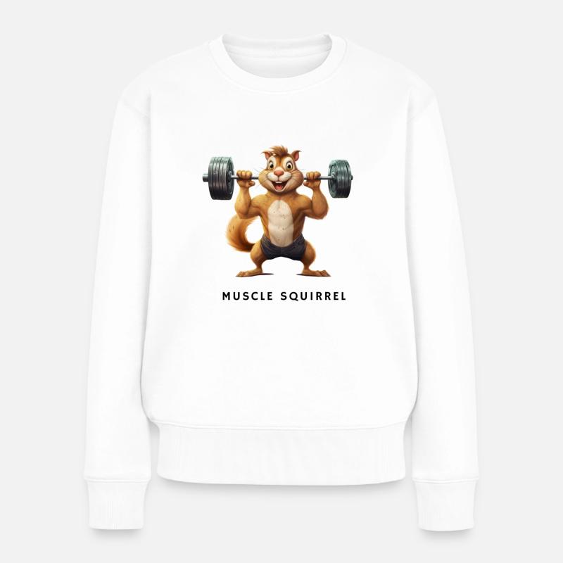 Écureuil musclé - Pull Premium bio Femme - blanc