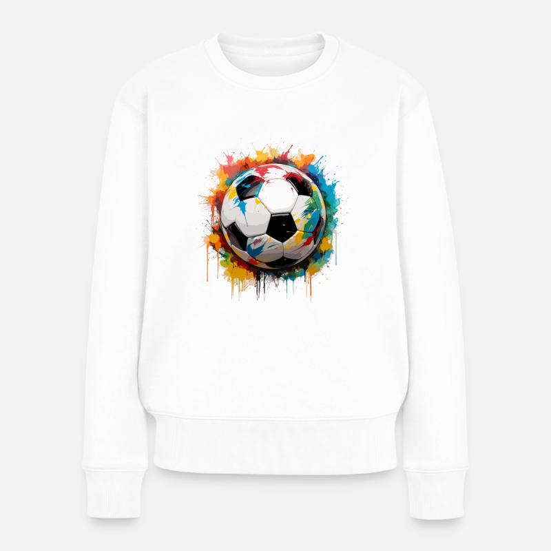 le ballon de foot en couleur - Pull Premium bio Femme - blanc