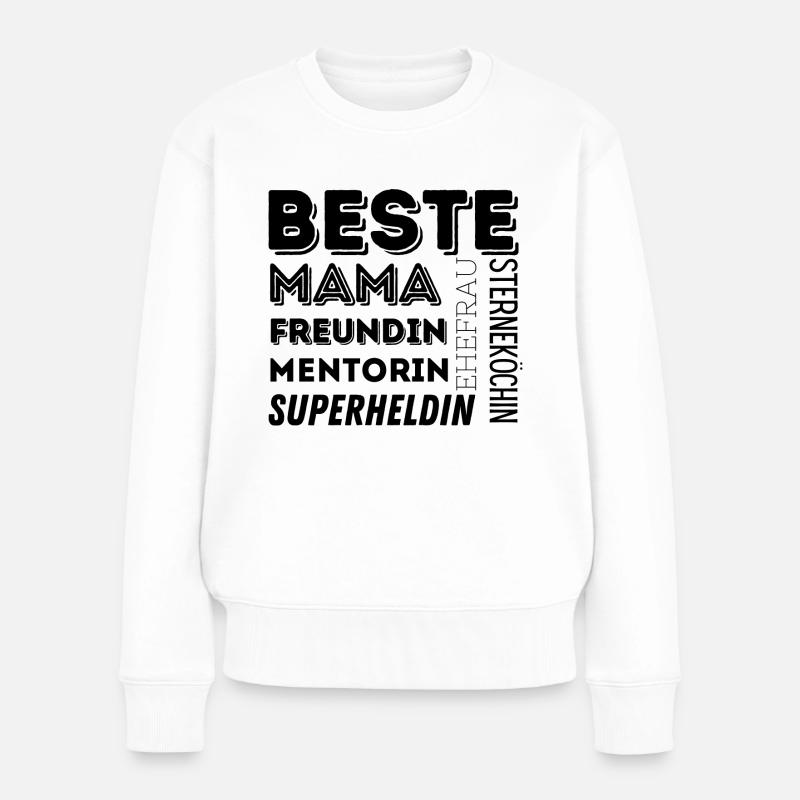 Beste Mama - Frauen Premium Bio Pullover - Weiß