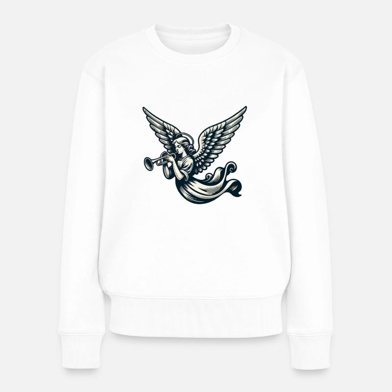 Engelsglanz-Symphonie 👼 - Frauen Premium Bio Pullover - Weiß