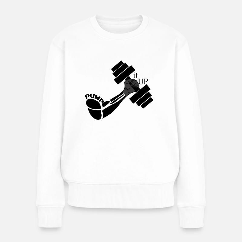 PUMP IT UP - The Original - Frauen Premium Bio Pullover - Weiß
