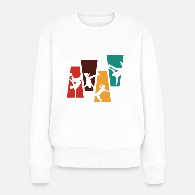 Breakdance rétro vintage-idée cadeau breakdance - Pull Premium bio Femme - blanc