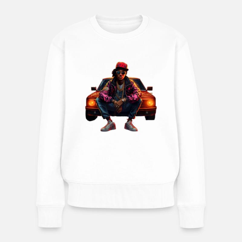 Hip Hop Rapper - Frauen Premium Bio Pullover - Weiß