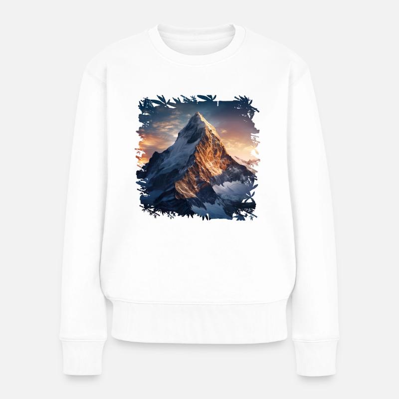 Bergsteigen am Matterhorn - Frauen Premium Bio Pullover - Weiß