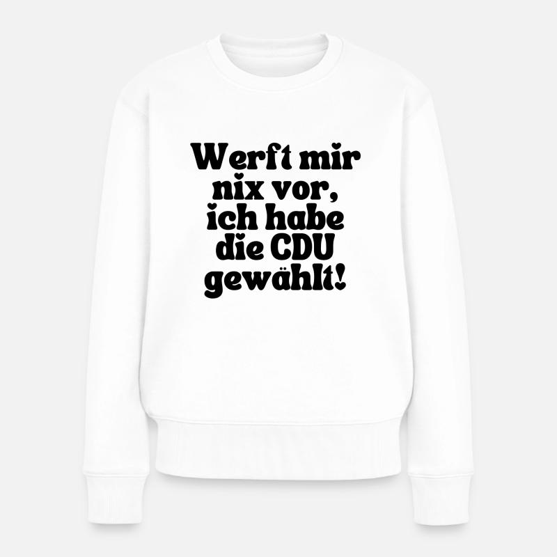 CDU - Frauen Premium Bio Pullover - Weiß