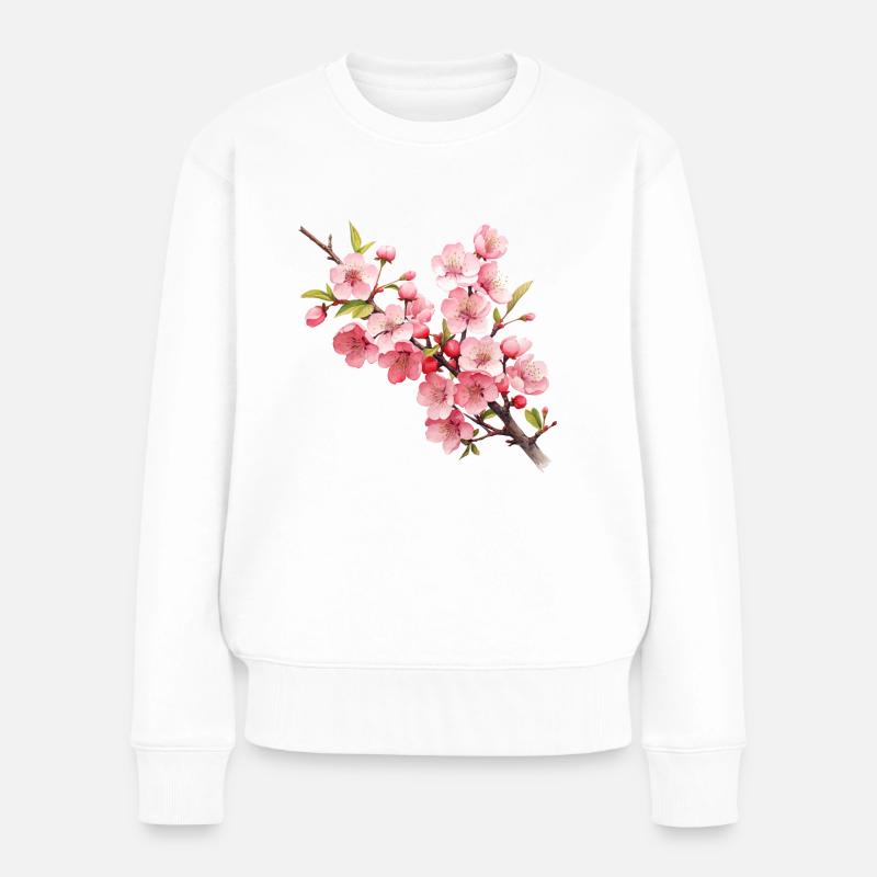 Fleur de cerisier - Pull Premium bio Femme - blanc