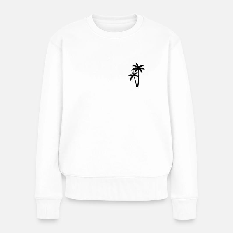 Palme - Frauen Premium Bio Pullover - Weiß