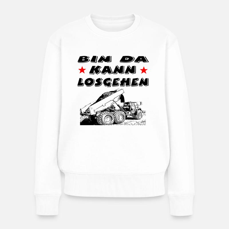 Baustelle - Frauen Premium Bio Pullover - Weiß
