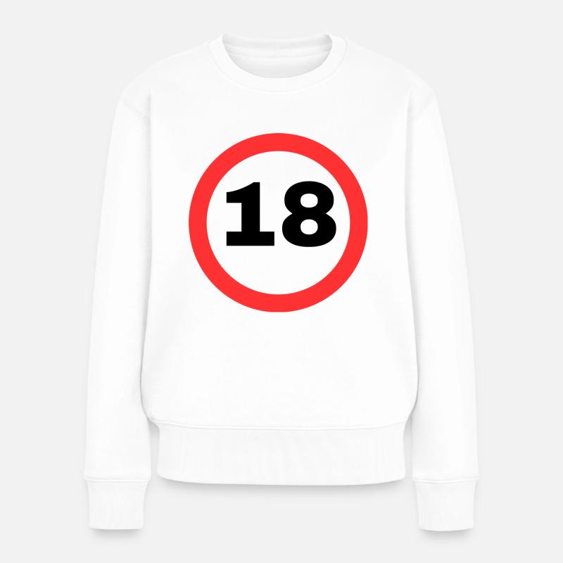 18 Jahre alt - Frauen Premium Bio Pullover - Weiß