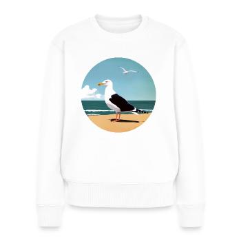 Mouette - Pull Premium bio Femme - blanc - Devant - Julia (174cm)
