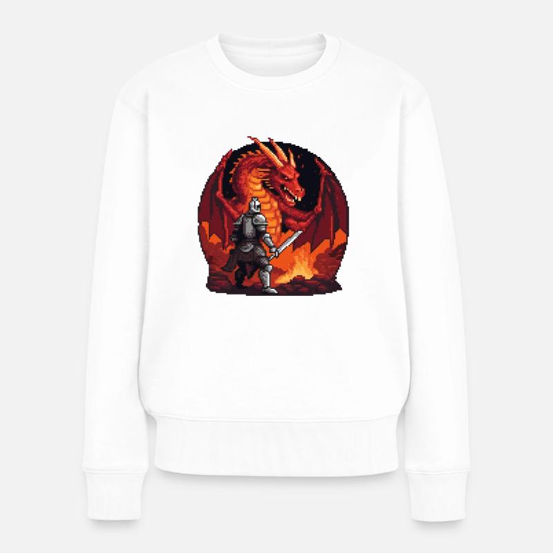 Confrontation dans l’Antre du Dragon - Pull Premium bio Femme - blanc