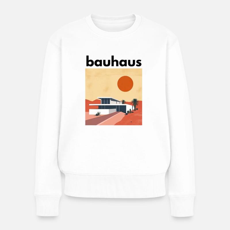 Bauhaus - Frauen Premium Bio Pullover - Weiß