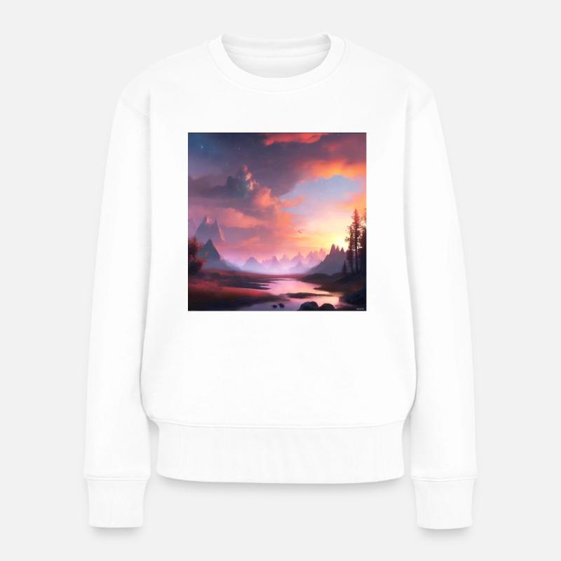 Sonnenaufgang - Frauen Premium Bio Pullover - Weiß