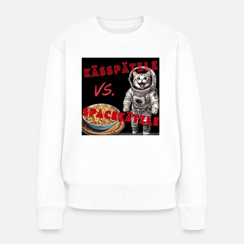 kässpätzle spacekätzle - Frauen Premium Bio Pullover - Weiß