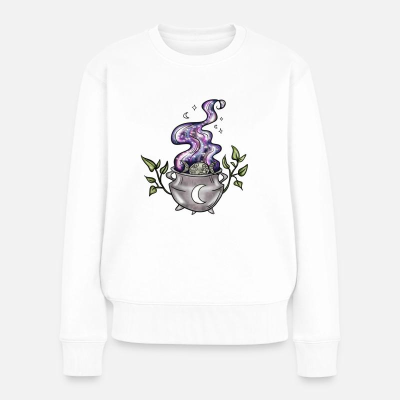 Mond - Frauen Premium Bio Pullover - Weiß