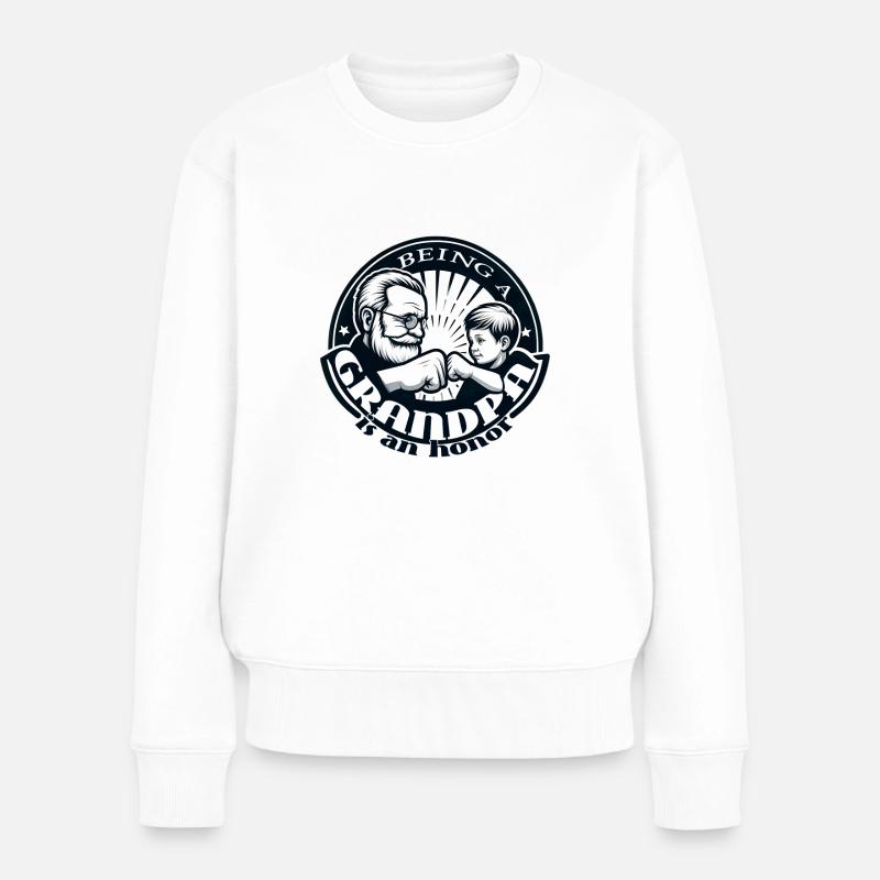 Opas Ehre - Frauen Premium Bio Pullover - Weiß