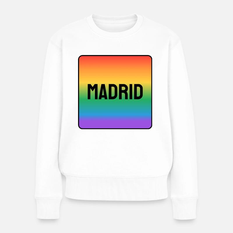 Schwules Madrid - Frauen Premium Bio Pullover - Weiß