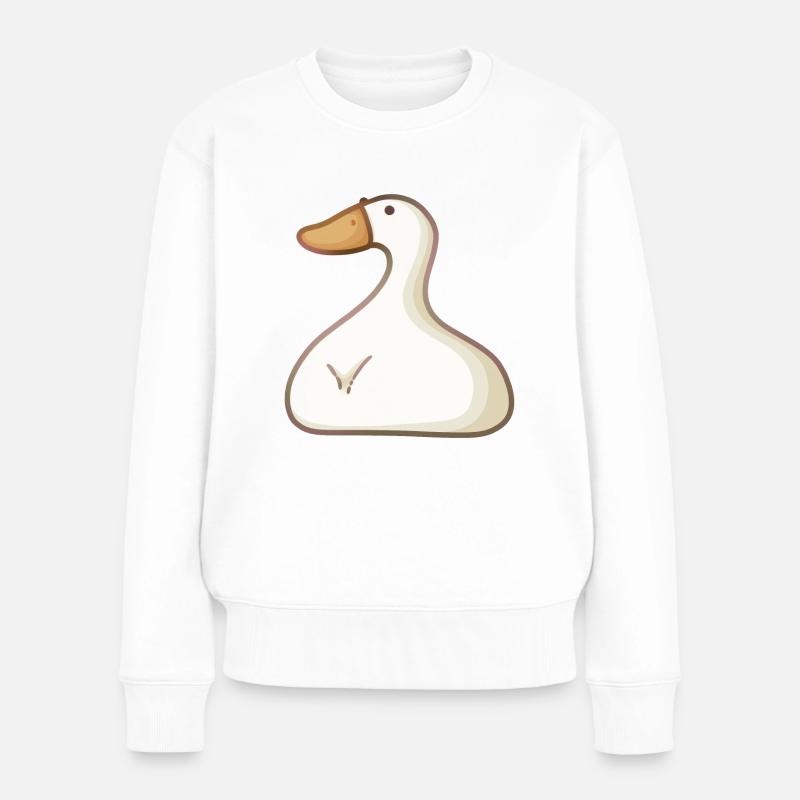 Ente - Frauen Premium Bio Pullover - Weiß