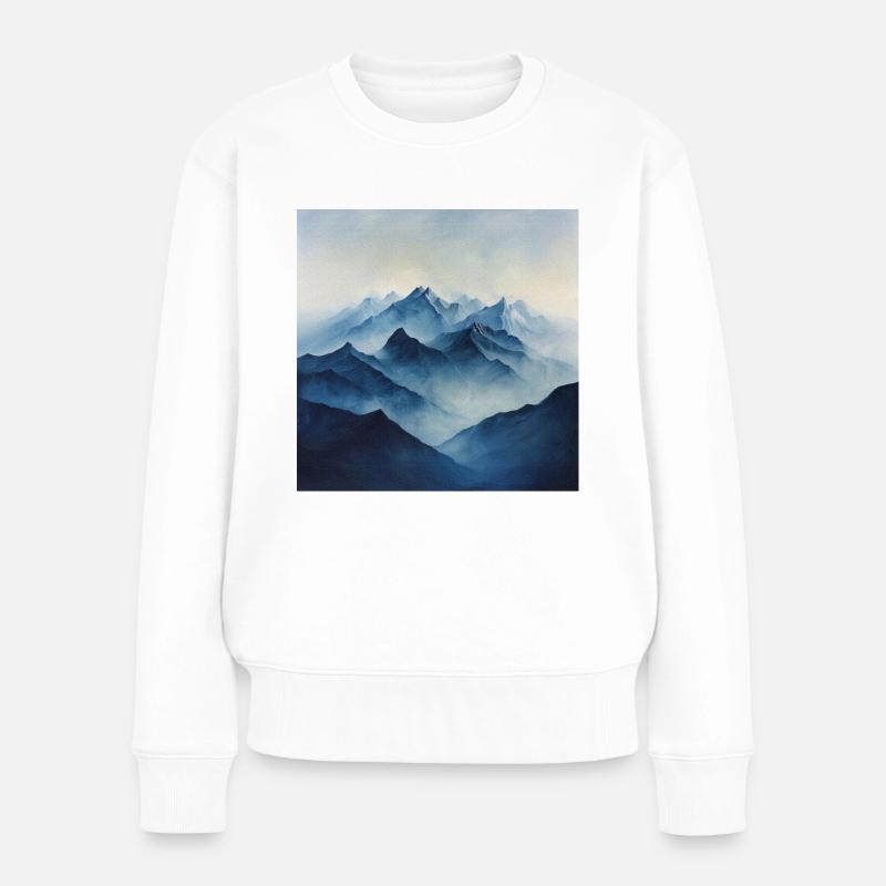 Poster Canvas Mountain 12 - Frauen Premium Bio Pullover - Weiß