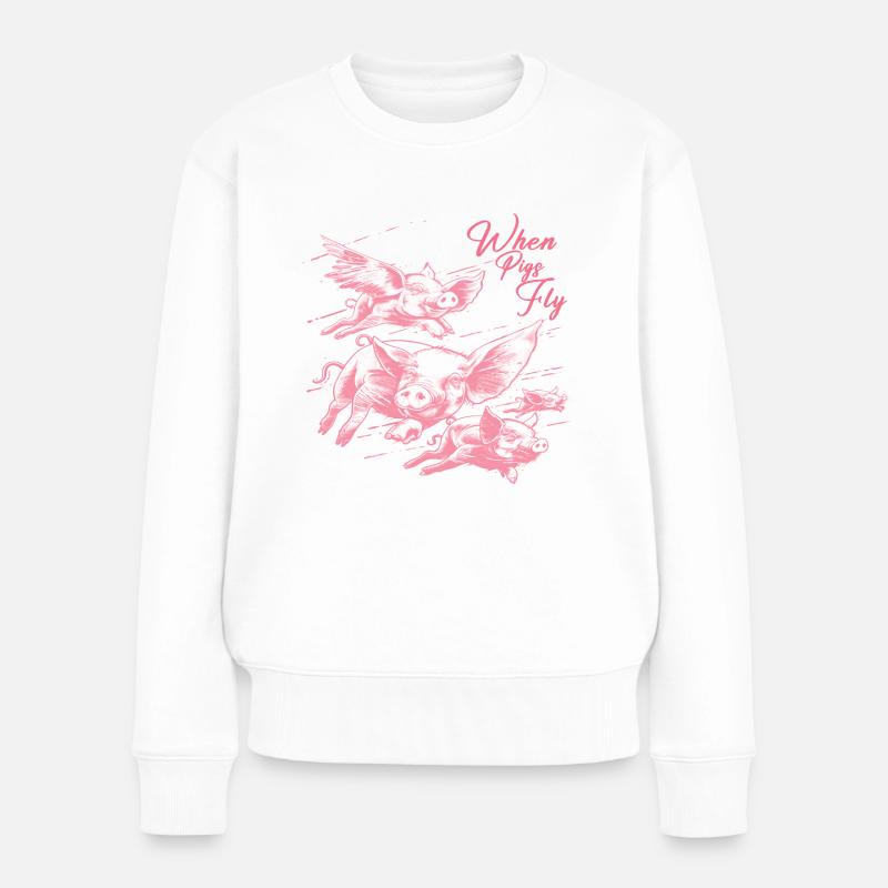 Wenn Wunder geschehen - Frauen Premium Bio Pullover - Weiß