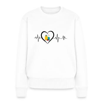 Heartbeat Travel Suitcase - Women's Premium Organic Jumper - white - Front - Julia (174cm)