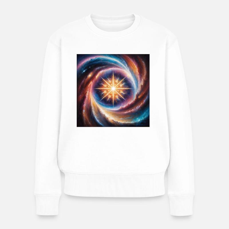 Mythische Sternenfusion - Frauen Premium Bio Pullover - Weiß