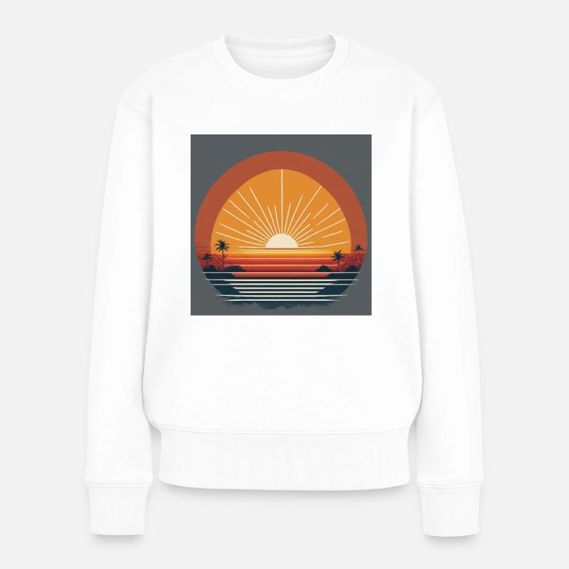 Sunset - Frauen Premium Bio Pullover - Weiß
