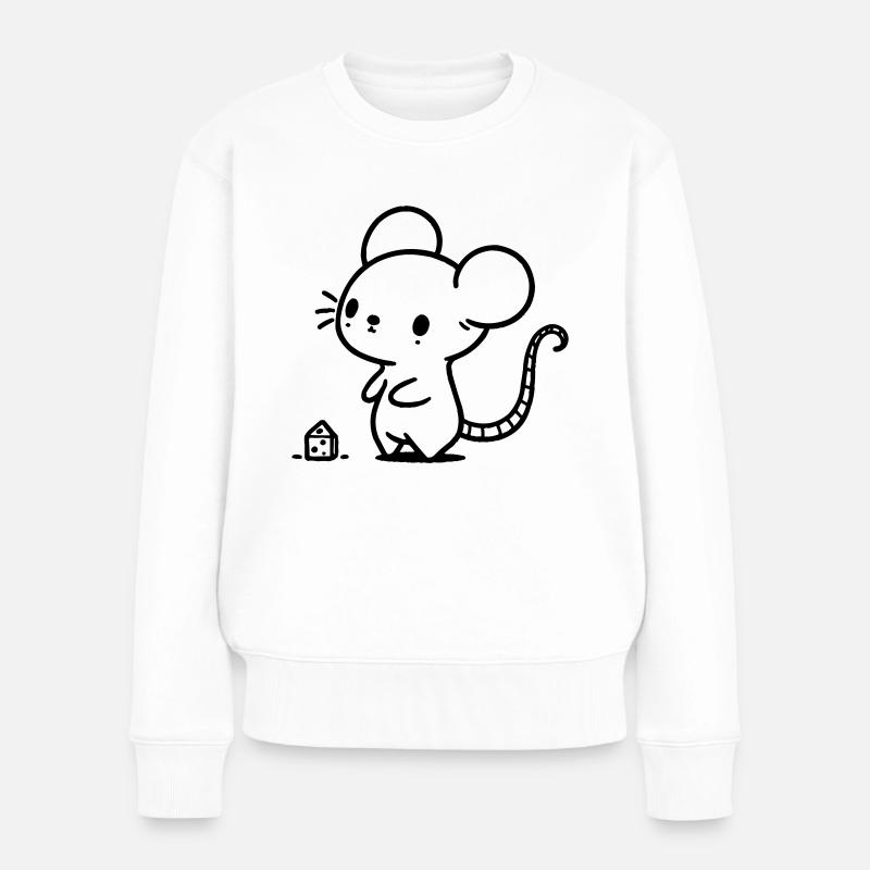 Mouse - Women's Premium Organic Jumper - white