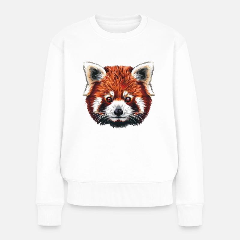 Panda roux Petit panda Panda roux - Pull Premium bio Femme - blanc