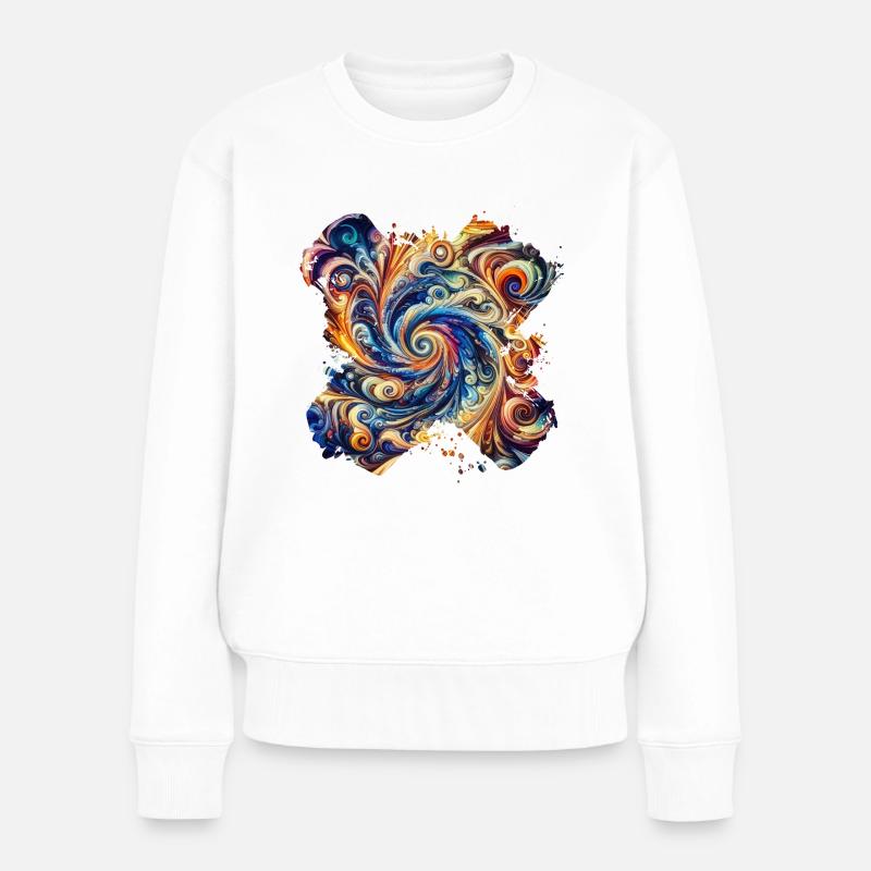 Tourbillon abstrait vibrant - Pull Premium bio Femme - blanc
