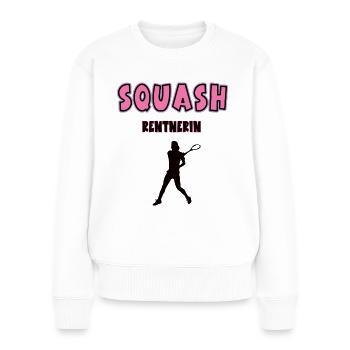 Squash Rentnerin Squasherin Rente Ruhestand - Frauen Premium Bio Pullover - Weiß - Vorne - Julia (174cm)